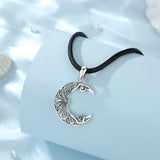 Eudora Silver Moon Filigree Necklace Vintage Lucky Pendant