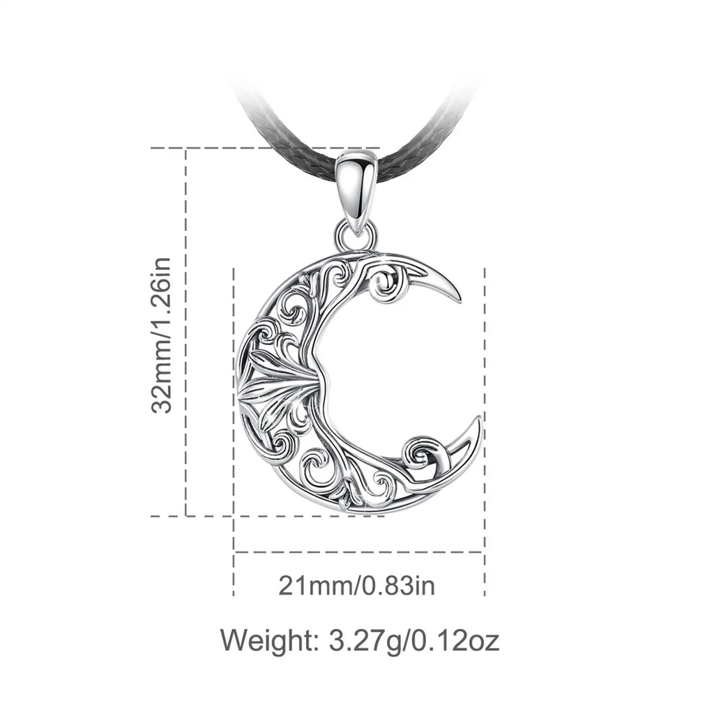 Eudora Silver Moon Filigree Necklace Vintage Lucky Pendant