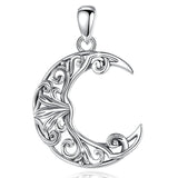 Eudora Silver Moon Filigree Necklace Vintage Lucky Pendant