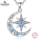 925 Silver Moon Necklace North Star Pendant Party Gift