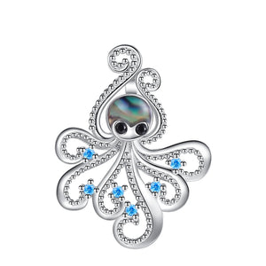 Eudora Octopus Necklace Abalone Shell Zircon Pendant Women Party Gift