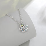 Eudora Octopus Necklace Abalone Shell Zircon Pendant Women Party Gift