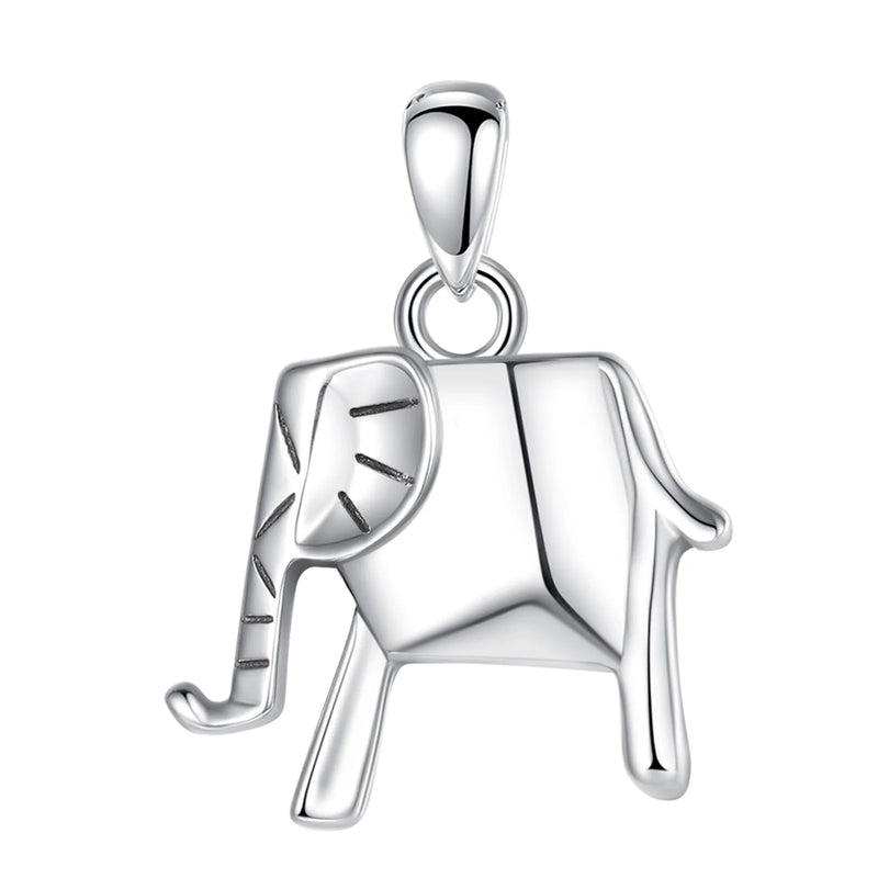 Eudora Elephant Necklace 925 Silver Origami Animal Pendant