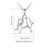 Eudora Elephant Necklace 925 Silver Origami Animal Pendant