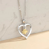 925 Sterling Silver Pet Dog Cat Bone & Footprint Pendant Necklace