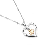 925 Sterling Silver Pet Dog Cat Bone & Footprint Pendant Necklace