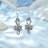 925 Silver Dragon Earring Women's Vintage Animal Celtic Knot Drop Gothic Jewelry