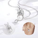 Eudora Dragon Necklace Shellfish Bead Pendant 925 Sterling Silver