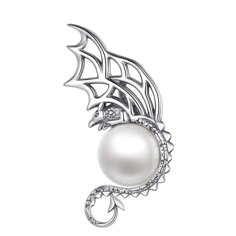 Eudora Dragon Necklace Shellfish Bead Pendant 925 Sterling Silver