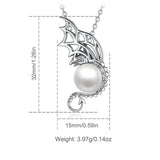 Eudora Dragon Necklace Shellfish Bead Pendant 925 Sterling Silver