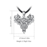 Eudora Silver Dragon Pendant Necklace Celtic Knot Jewelry