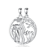 925 Silver Elephant Friendship Pendant Necklace Set for 2 Sisters