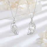 925 Silver Elephant Friendship Pendant Necklace Set for 2 Sisters