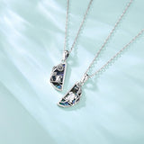 Eudora 925 Silver Elephant Abalone Shell Round Necklace