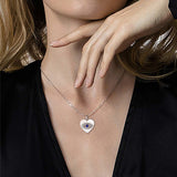 Eudora Evil Eye Necklace Zircon Heart Pendant 925 Sterling Silver Woman Jewelry