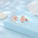 Eudora 925 Silver Flower Stud Earrings Fine Jewelry Women's Party
