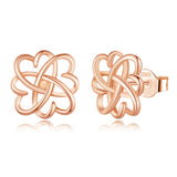 Eudora 925 Silver Flower Stud Earrings Fine Jewelry Women's Party