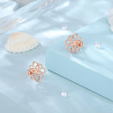 Eudora 925 Silver Flower Stud Earrings Fine Jewelry Women's Party