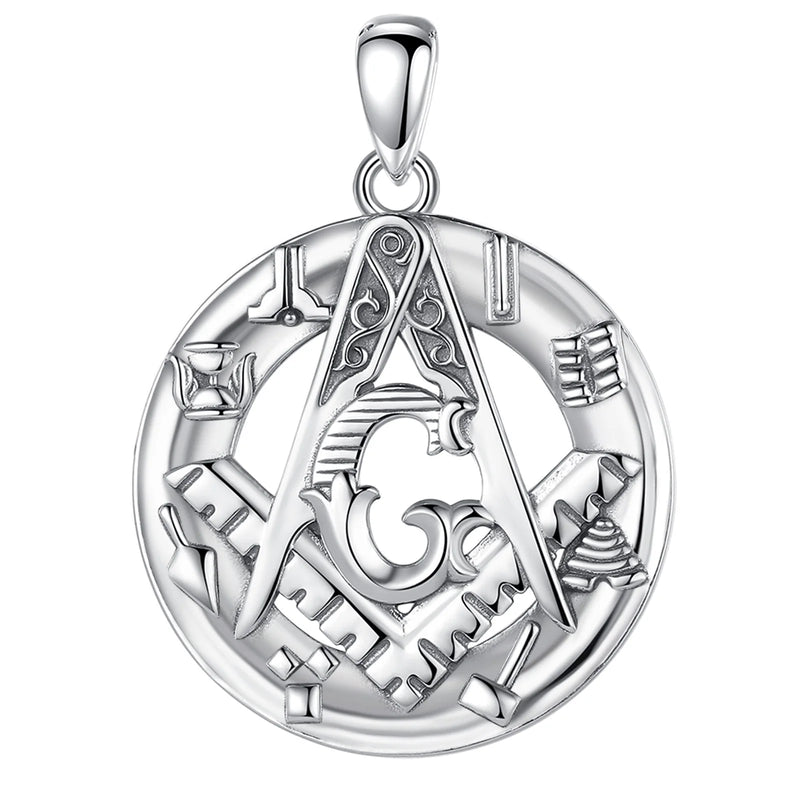 Eudora 925 Silver Masonic Pendant Guardian Necklace