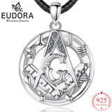 Eudora 925 Silver Masonic Pendant Guardian Necklace