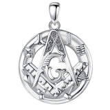 Eudora 925 Silver Masonic Pendant Guardian Necklace
