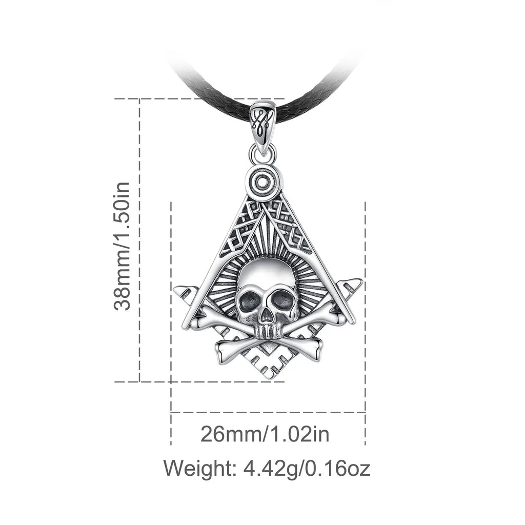 Eudora Masonic Skull Pendant Necklace