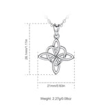 925 Silver Heart Pendant Necklace Irish Celtics Knot Jewelry For Women