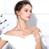 925 Silver Heart Pendant Necklace Irish Celtics Knot Jewelry For Women