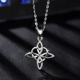 925 Silver Heart Pendant Necklace Irish Celtics Knot Jewelry For Women