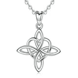 925 Silver Heart Pendant Necklace Irish Celtics Knot Jewelry For Women