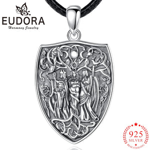 Eudora Hecate Amulet Necklace Triple Moon Goddess Pendant 925 Sterling Silver