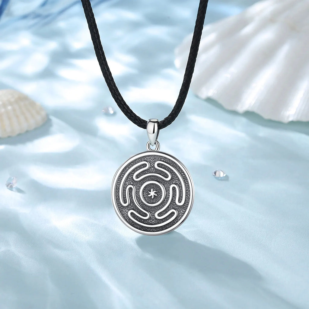 925 Silver Hekate Wheel Necklace Triple Goddess Amulet Pendant