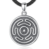 925 Silver Hekate Wheel Necklace Triple Goddess Amulet Pendant