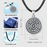 925 Silver Hekate Wheel Necklace Triple Goddess Amulet Pendant