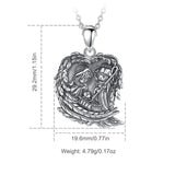 Eudora 925 Silver Holy Family Necklace Heart Pendant Vintage Jewelry