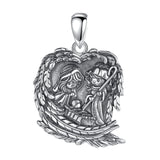 Eudora 925 Silver Holy Family Necklace Heart Pendant Vintage Jewelry