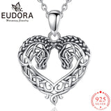 Eudora Sterling Silver Horse Necklace Celtic Knot Pendant