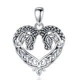 Eudora Sterling Silver Horse Necklace Celtic Knot Pendant