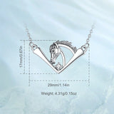925 Silver Horse Pendant CZ Necklace Animal Series Jewelry