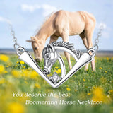 925 Silver Horse Pendant CZ Necklace Animal Series Jewelry