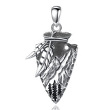 Eudora 925 Silver Arrow Necklace Gothic Tribal Pendant Men Women Jewelry