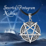 925 Silver Inverted Pentagram Necklace Solomon Amulet Tetragrammaton Pendant