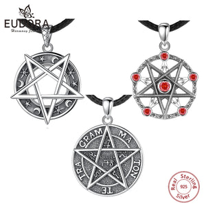 925 Silver Inverted Pentagram Necklace Solomon Amulet Tetragrammaton Pendant