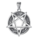 925 Silver Inverted Pentagram Necklace Solomon Amulet Tetragrammaton Pendant