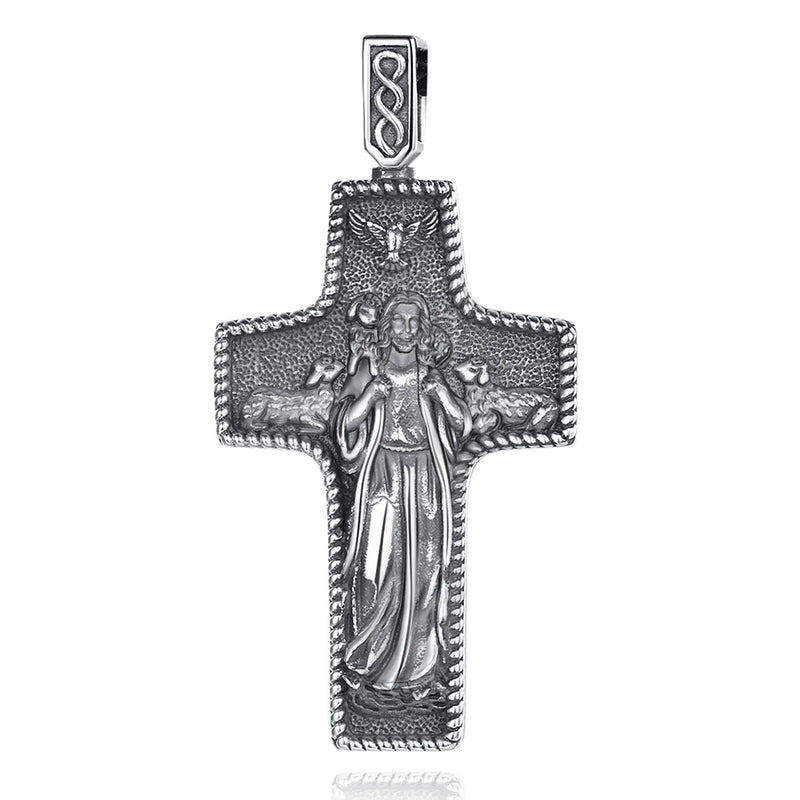 Eudora Cross Necklace Sterling Silver Pendant Vintage For Men Women