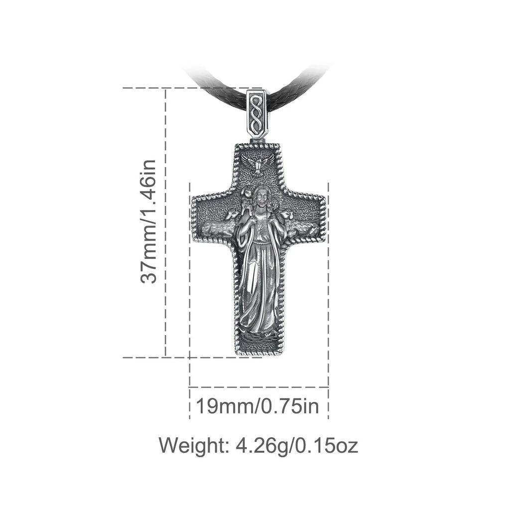 Eudora Cross Necklace Sterling Silver Pendant Vintage For Men Women