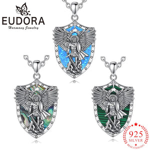 Eudora Archangel Necklace Abalone Shell Malachite Pendant