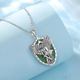 Eudora Archangel Necklace Abalone Shell Malachite Pendant
