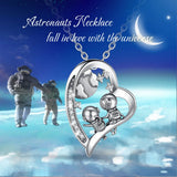Eudora Astronaut Planet Necklace Heart-shaped Pendant