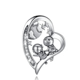 Eudora Astronaut Planet Necklace Heart-shaped Pendant